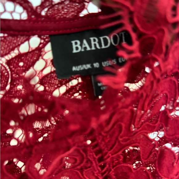 Bardot Burgundy Lace Midi Dress Small – Cocktail‎ Party Wedding Guest - Picture 4 of 5